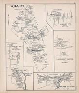 Wilmot, Wilmot Town, Shaker Village (Canterbury), Canterbury Center, Hill Town, Wilmot Flat, New Hampshire State Atlas 1892 Uncolored